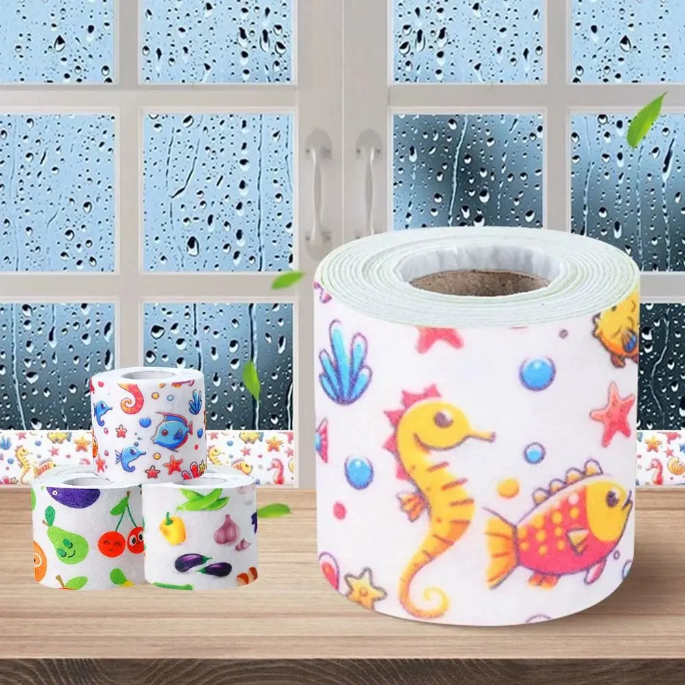 Nastro per lavello in tessuto non tessuto Nastro per mastice per WC impermeabile per cartoni animati Nastro sigillante per lavabo autoadesivo che assorbe l'umidità