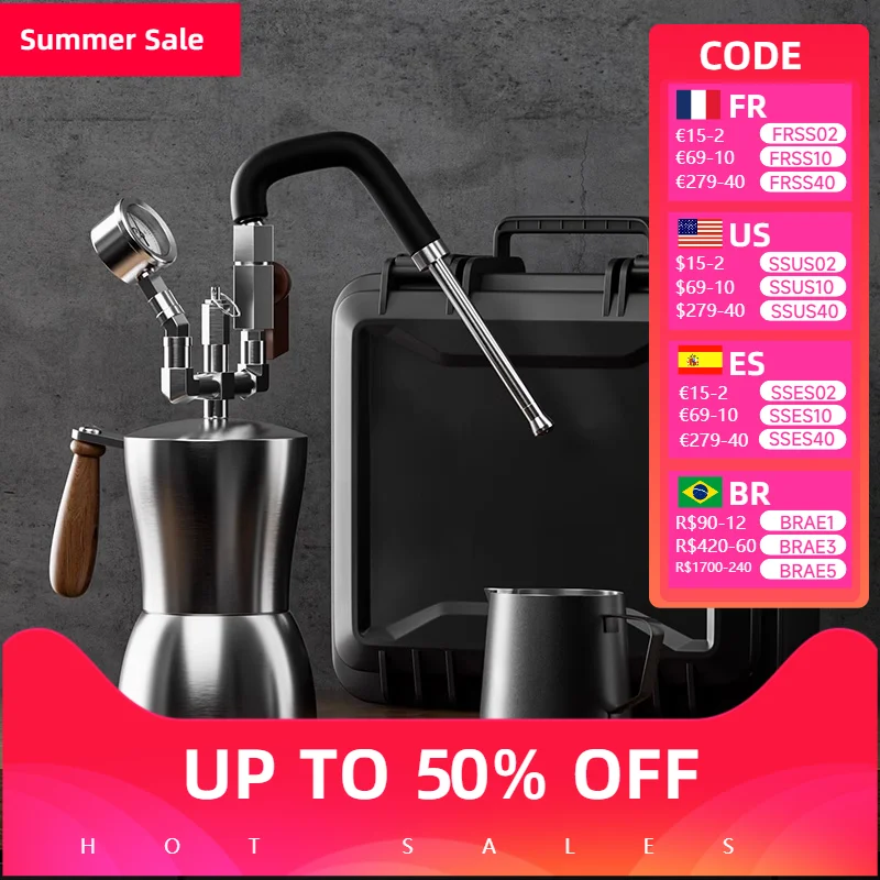 AK-74 المحمولة الحليب Frother الفولاذ المقاوم للصدأ الحليب باخرة بخار الماء فاصل تجفيف البخار تنوعا لصنع القهوة