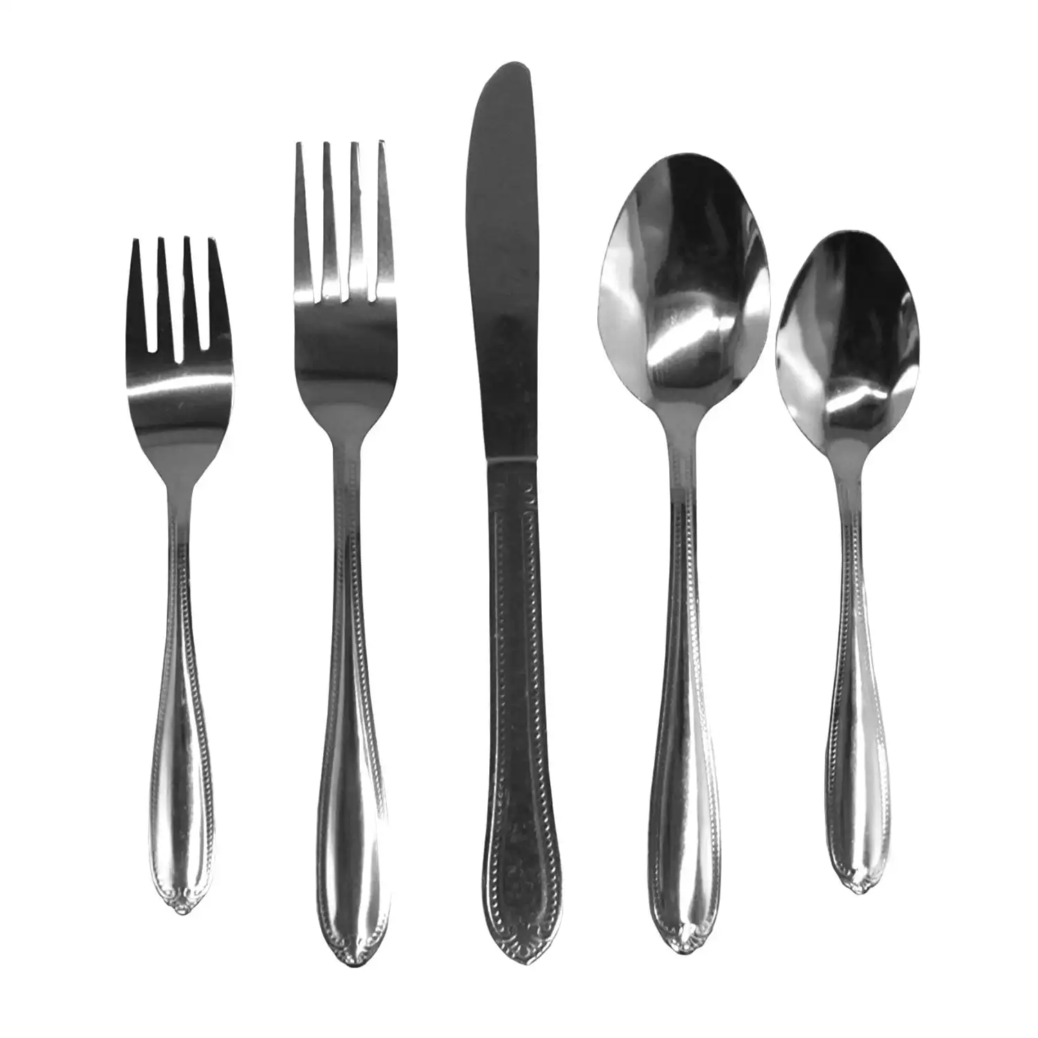

South Bay 65 Piece Flatware Set with Wire Caddy