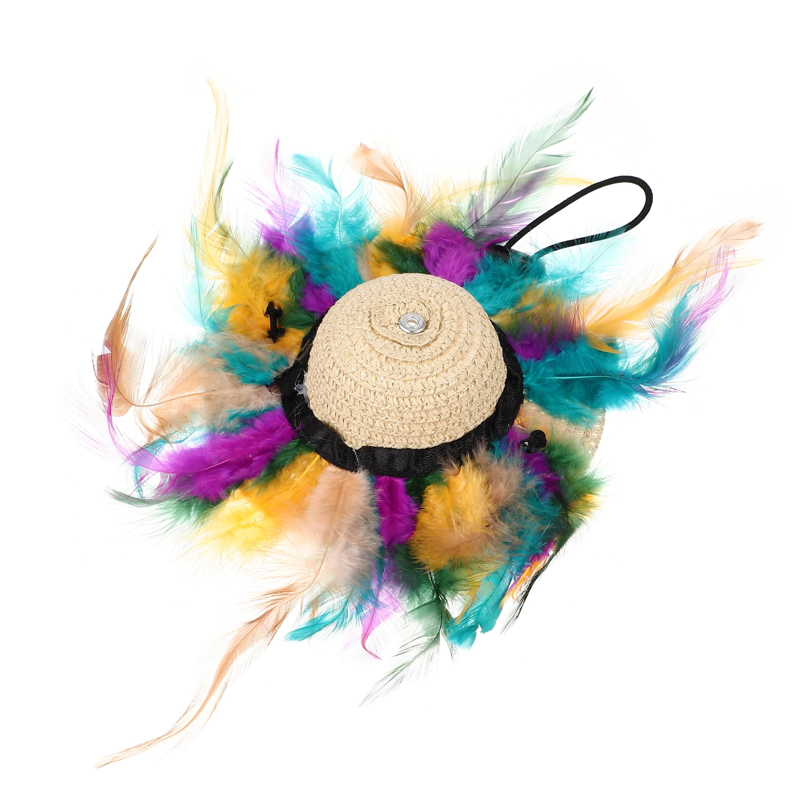 

Adjustable Puppy Straw For Halloween Decorative Pet Headdress Durable Dog Sun Hat Wear-Resistant Cat Bowler Hat Household Pet