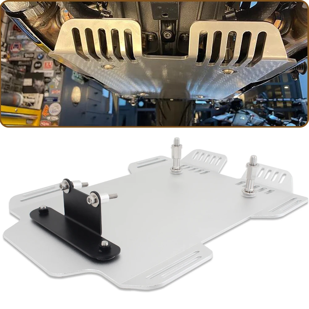 

1set Skid Plate Engine Guard CNC Aluminum Protection Plate For BMW R18 2020-2021 Motorcycle Accessories Silver /Black