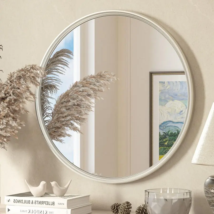 

Круглое зеркало 24-дюймовое зеркало из матового никеля для ванной комнаты
