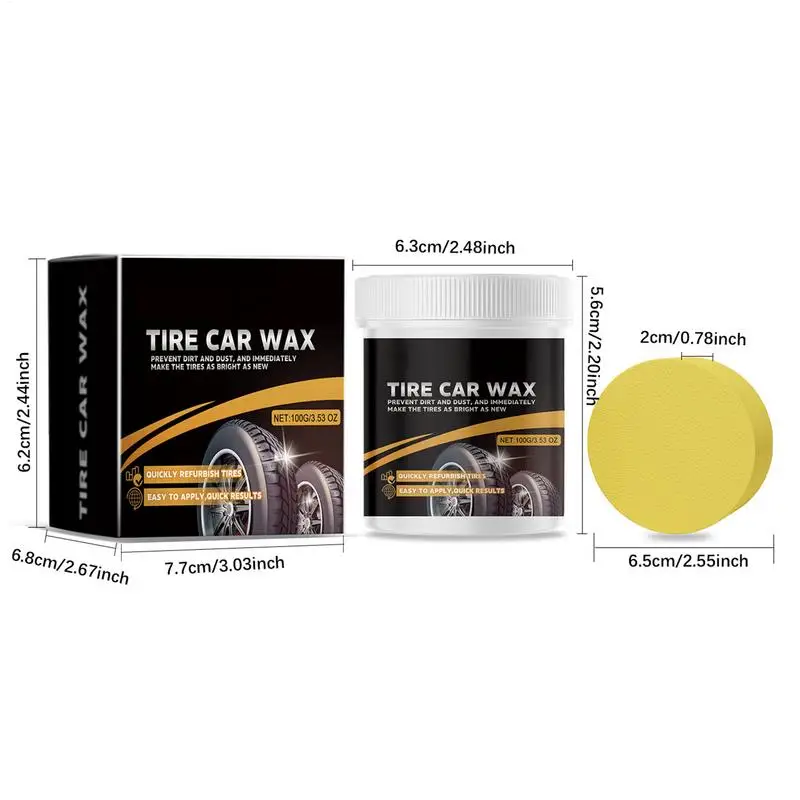 Bandenreiniger Wax 100g Automotive Wheel Shining Solution Bandenpoetsbenodigdheden Voertuigwas voor RV Truck Sedan Minivan