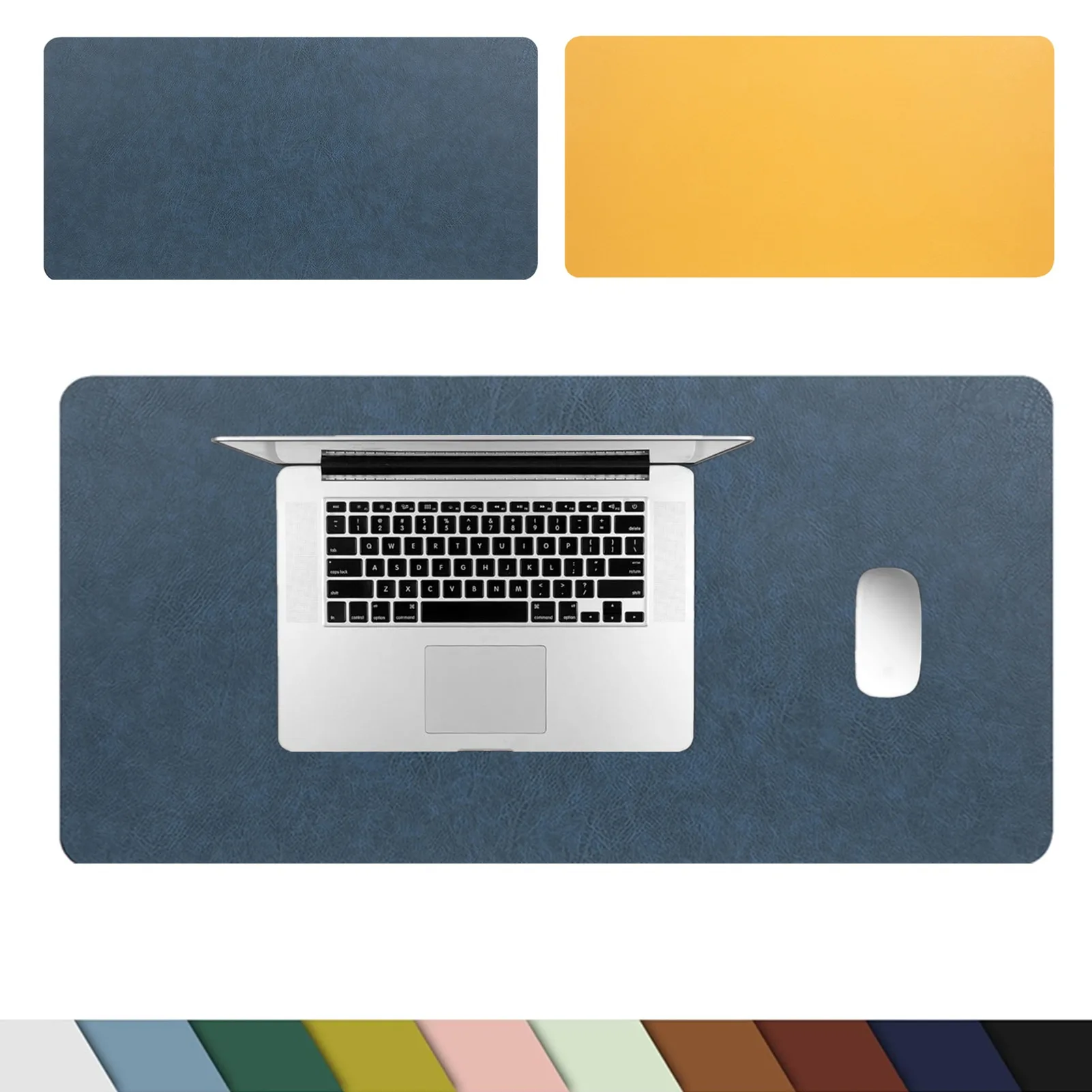 Anti-Dirt PU Mouse Mat - Retro Cowhide Texture Double-Sided Desk Pad,Office Computer Writing Multi Functional Gaming/Home Mat