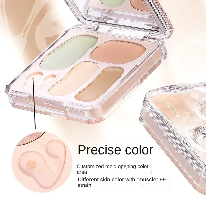 VEECCI Four Colour Concealer Palette Conceal Dark Eye Circles & Pimple Marks Long Lasting Hydrating Concealer Cream