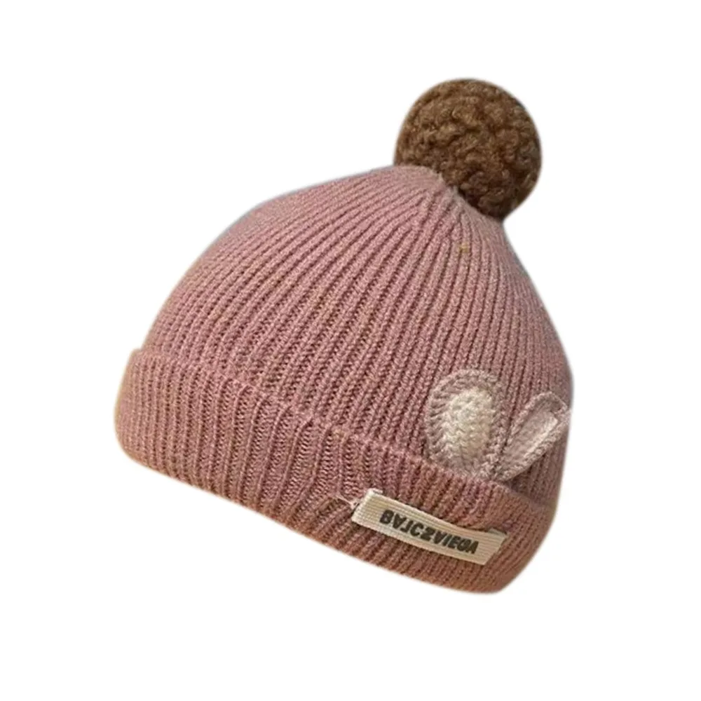 Hip Hop Hat Cartoon Rabbit Ear Knitted Hat Warm Thick Children Caps Soft Crochet Warmer Bonnet Toddler Newborn Infant