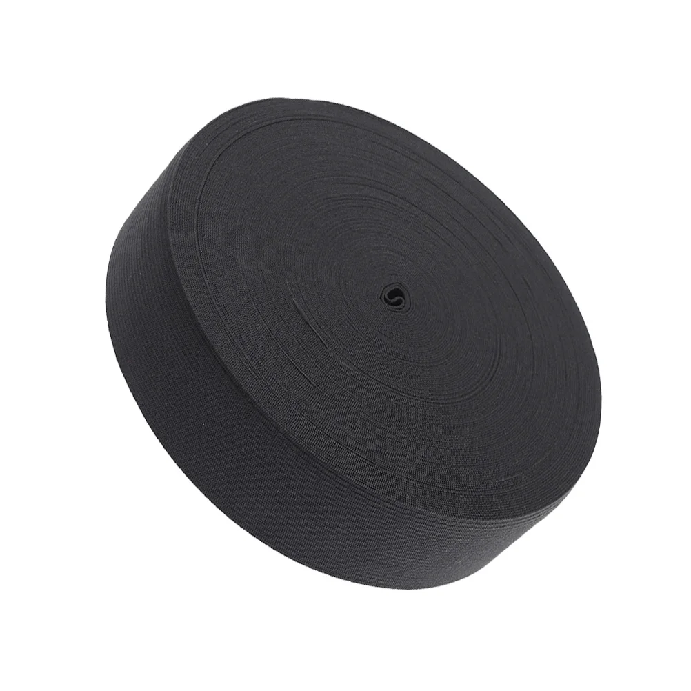 

1 Roll 40 Meters Flat Elastic Band Durable Stretchable Polyester Sewing Band For Wigs Underwear Sportswear Diy Projects Black
