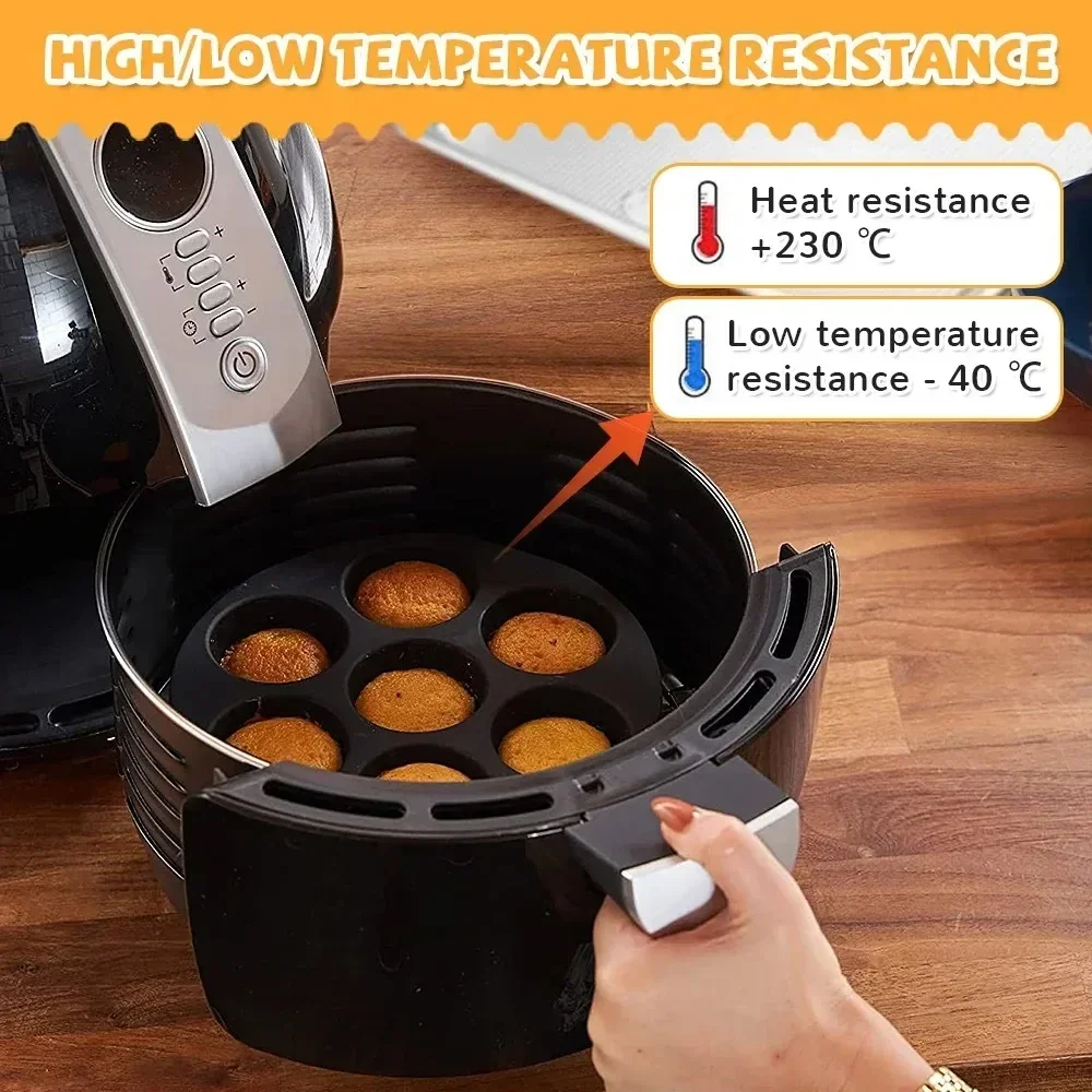 Silicone Cake Mold 7 Holes Air Fryer Accessories Microwave Baking Mold Food Grade Baking Cake Silicone Mold Baking Tools image 4