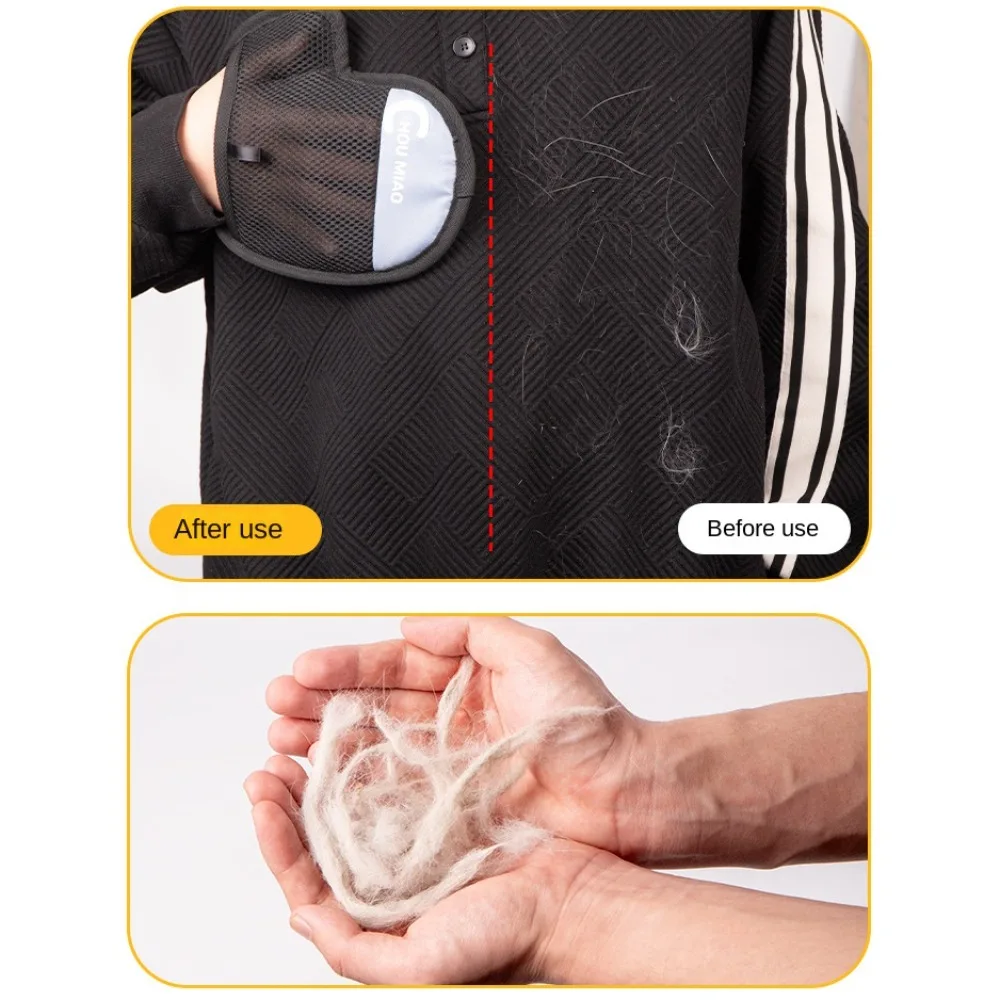 Portable Two-way Pet Hair Removal Gloves Washable Mesh Cloth Pet Grooming Gloves Reusable Multifunctional Static Dust Brush Home