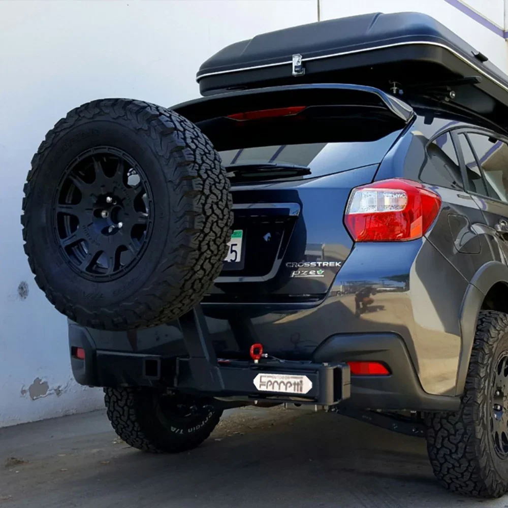 Off-road vehicle hitch spare tire rack custom