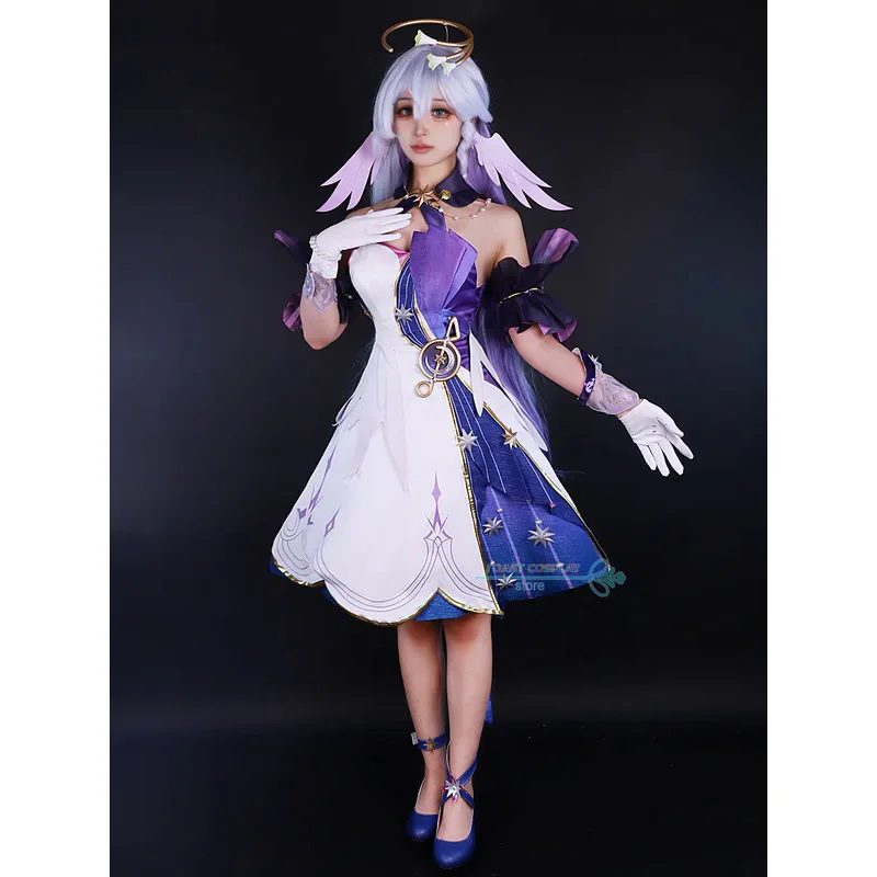 Robin Cosplay Game Thankai Star Rail Robin Cosplay Kostuum 3d Print Jurk Pruik Schoenen Vrouwen Reed Carnaval Feestkleding