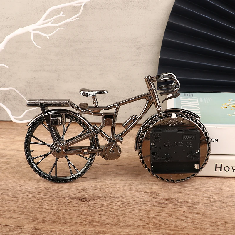 Vintage Bicycle Shape Table Alarm Clock Arabic Numeral Home Room Desktop Decoration Crafts Creative Gift