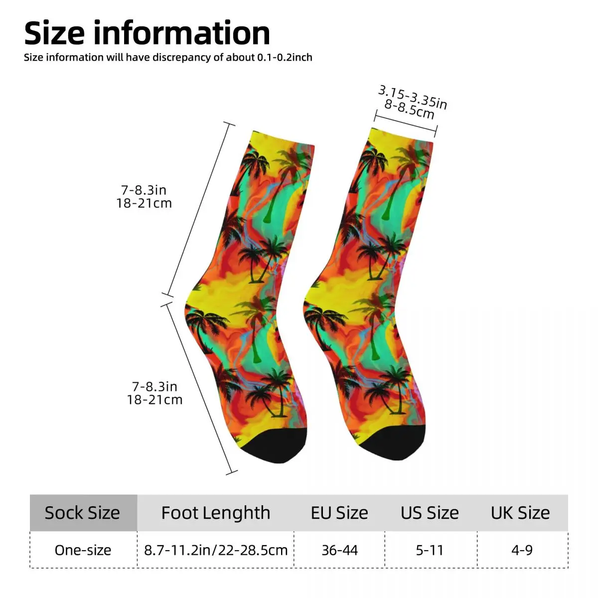 Coconut Palm (3) Sock Printed Man Polyester