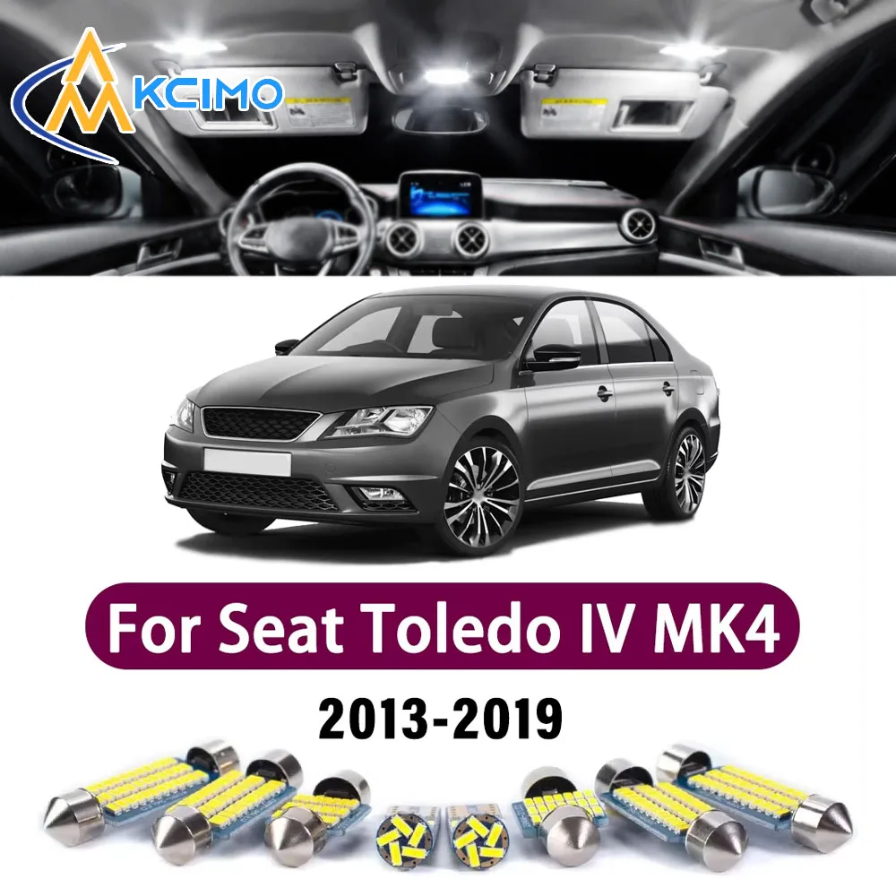 High Lumen CANBUS Error Free LED Interior Light Kit For Seat Toledo IV MK4 KG KG3 2013-2019 Trunk Reading Dome Lamp Bulbs Set