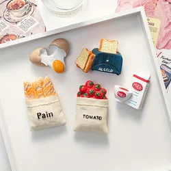 5pcs Cartoon Fridge Magnets Set Resin Magnet Refrigerator Stickers, Cute Food Shaped Magnets Home Refrigerator Stickers Creative