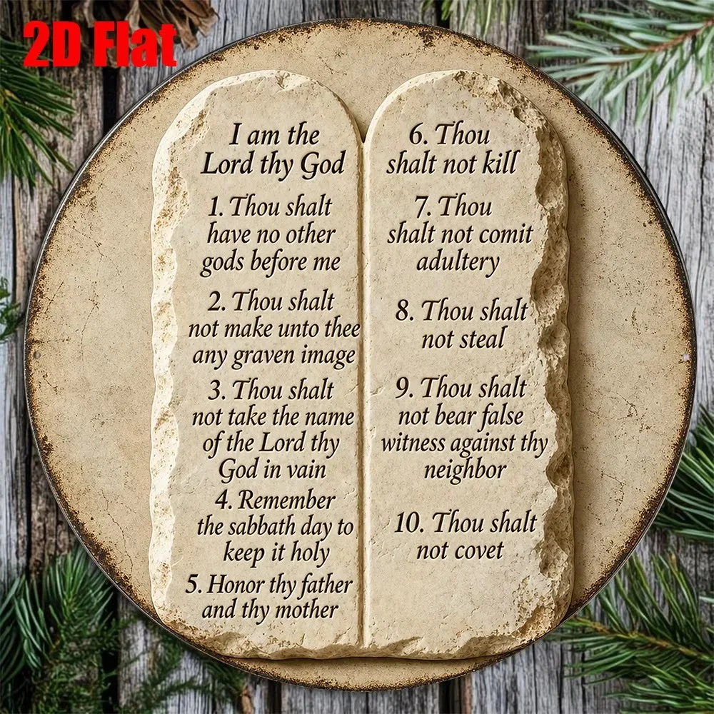CIFBUY Vintage Ten Commandments Aluminum Wall Art Waterproof Wear Resistant Metal Sign For Living Room Bedroom Study Home Decor