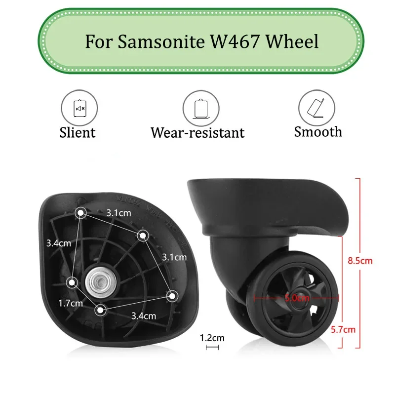 

W467 Universal Wheel Replacement Suitcase Convenient Silent Smooth Shock Durable Absorbing Rotating Accessories Caster Wheels