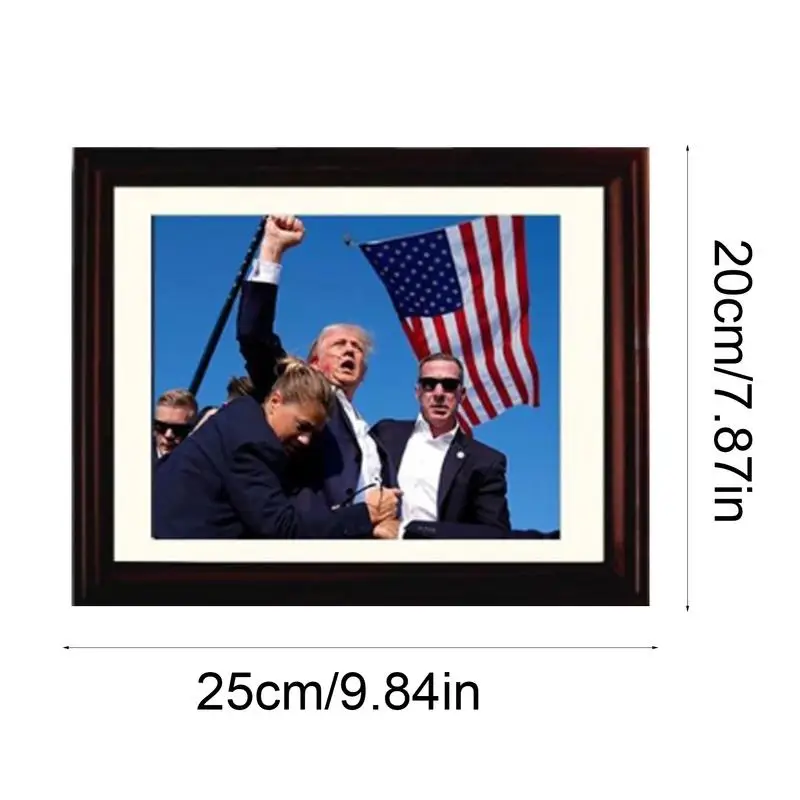 Keep Fighting Fist Pump Framed Photo Framed Fist Portrait Poster For Patriots 2024 Picture Frame Election Boosting Decoration