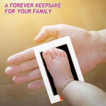 신생아 손자국 및 발자국 발 프린트 키트, 1 클린 터치 잉크 패드, 2 프린트 카드, 반려동물 무잉크 손 및 발 스탬프