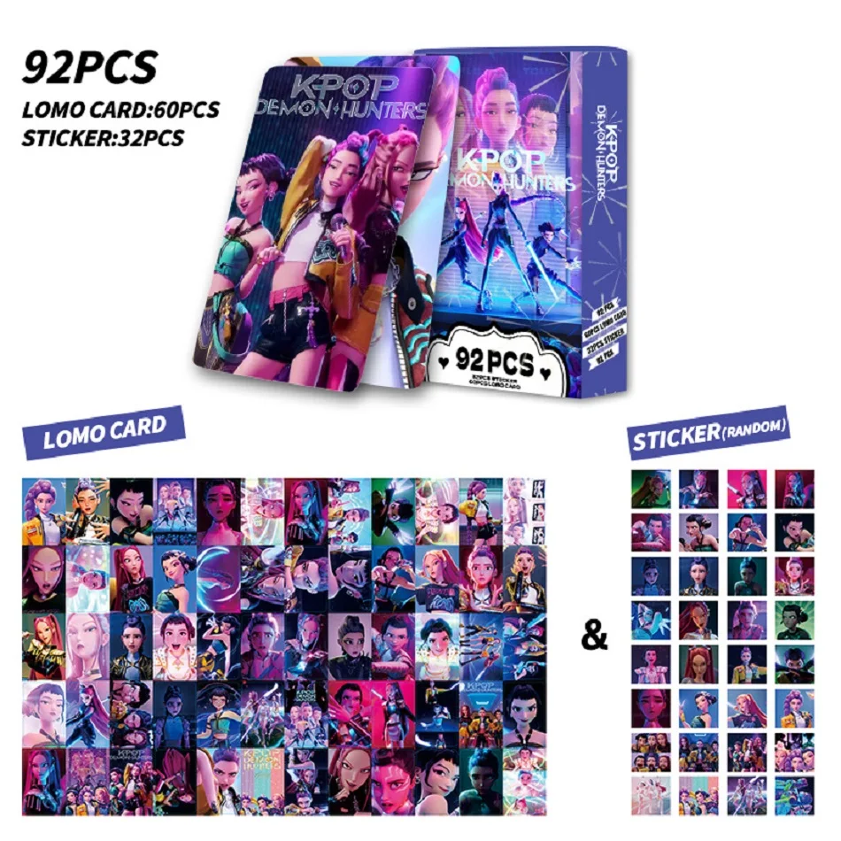 การ์ดสะสมโฮโลแกรมวงเกิร์ลกรุ๊ป K-POP Demon Hunter ชุด 30/92 ชิ้น การ์ดอนิเมะสะสม LOMO ของขวัญสำหรับแฟนคลับ K-POP