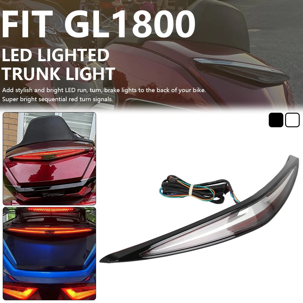

Motorcycle Trunk Spoiler LED Lighted Red Rear Brake Light Turn Signal Fits For Honda Gold Wing GL1800 Tour GL 1800 DCT 2021-2025