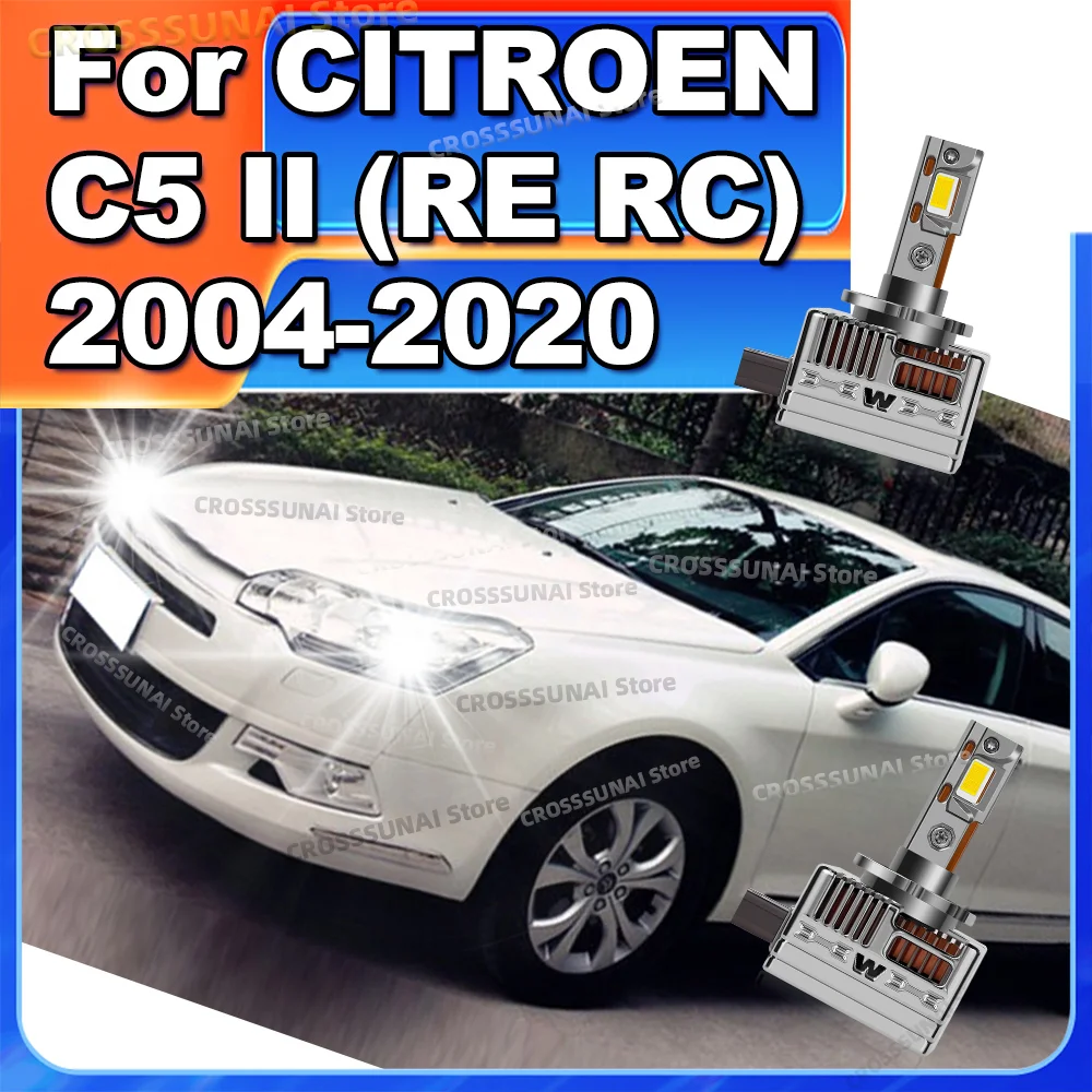 

2Pcs Turbo LED Headlight 6000K 50000LM Xenon Replacement Bulbs For CITROEN C5 II RE RC 2004-2020 2010 2011 2012 2013 2014 2015