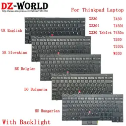 UK BE BG SK HU Backlit Keyboard for Lenovo Thinkpad T430 S T530 W530 X230 i Laptop 04X1269 04X1359 04X1360 04X1368 04X1377