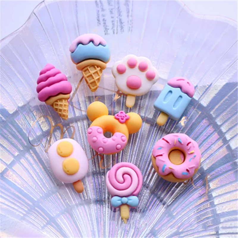 30Pcs Pink Dessert Mixed Style Resin Accessories Kids BB Clip Jewelry Material Garment DIY Craft Supplies Flatback Planar Resin