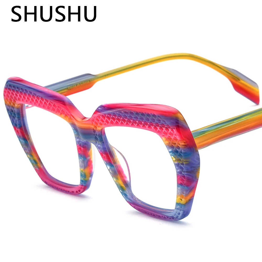 

Retro Acetate Glasses Frame Women High Quality Luxury Designer Eyewear Myopia Reading Men Prescription Eyeglasses Color