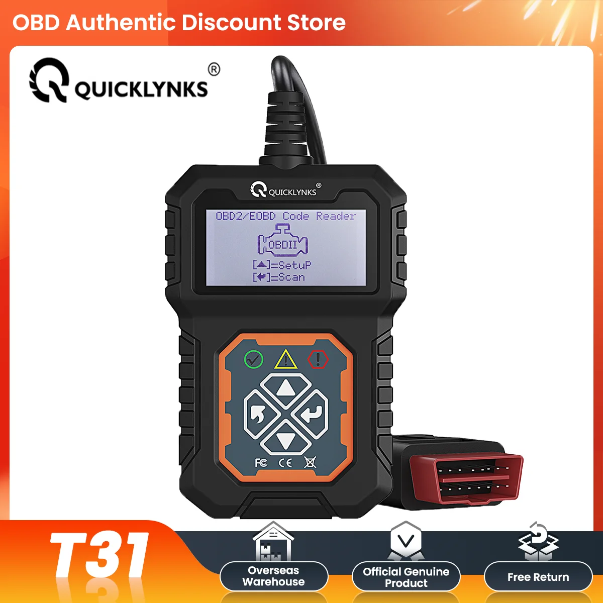 

QUICKLYNKS T31 OBD2 сканер автомобильный считыватель кодов профессиональная автомобильная проверка автомобильной системы двигателя диагностические инструменты для 16pin