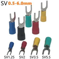 100PCS/Pack Y Type Insulated Cable Lug SV1.25/2/3.5/5.5 Used For Cable Wire 0.5-6.0mm² Connector Crimp Terminal End Block