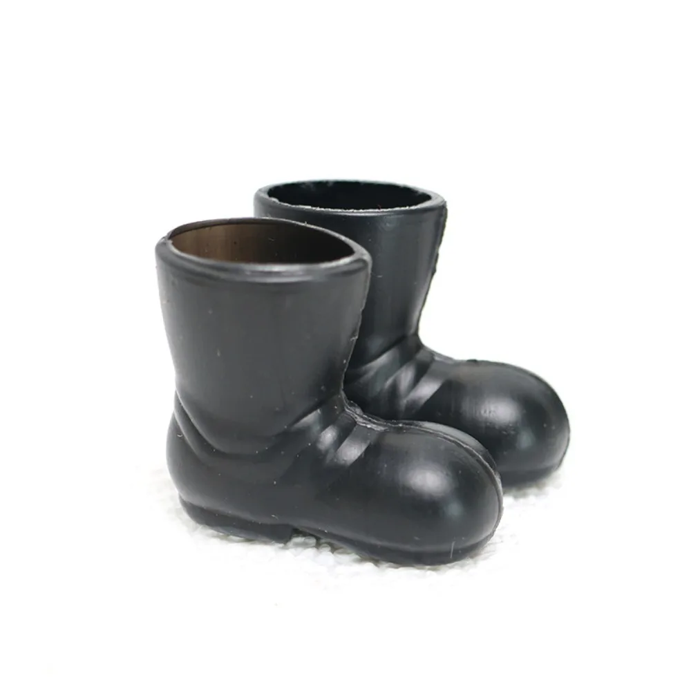 1:12 casa de muñecas Mini zapatos de Papá Noel botas de Navidad con punta grande zapatos de Papá Noel modelo accesorios de muñecas de simulación
