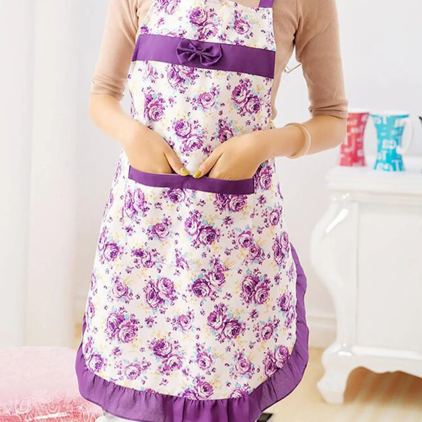 1 piece rose hemmed apron