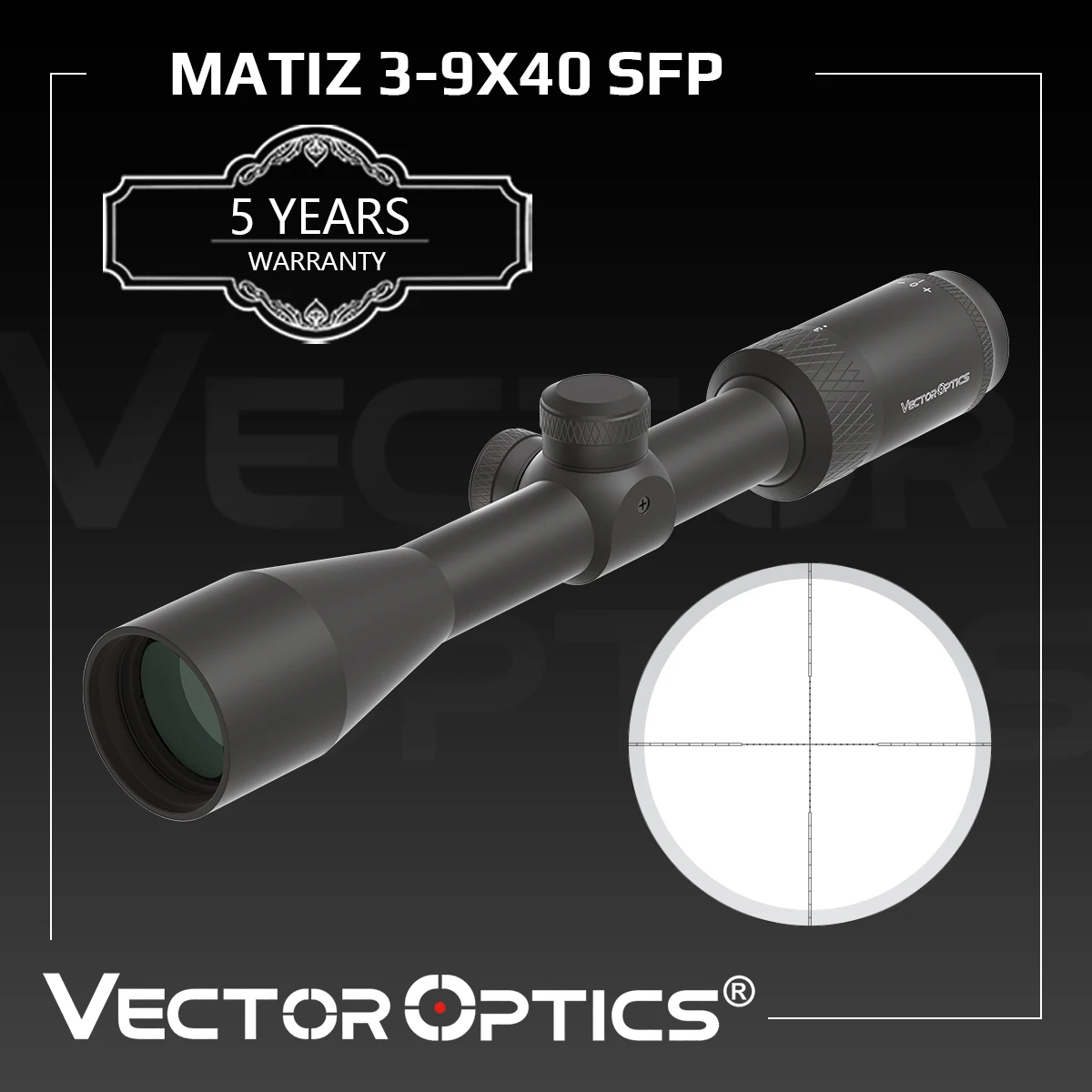 Vector Optics Matiz 3-9x40 SFP Rifle Scope 1inch Tube With Mil Dot Reticle&Edge-to-Edge Image For Hunting Varmint Small Game