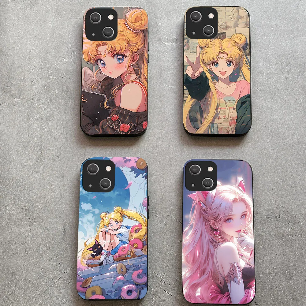 WEA-30 Sailor Moons Black Silicone Case For Huawei  Mate 20 P20 30 40 Pura 70 Honor 9 Nova 3 5t Lite Pro