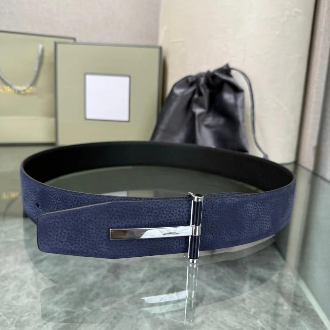 Fashion Belts Business 2026 Top Luxury Designer Brand T Buckle Belt Men High Quality Genuine Real Leather Jeans Waistband 3.8cm