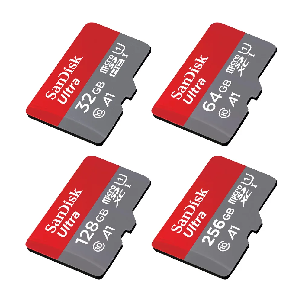 Cartão de memória SanDisk Ultra microSD 32GB microSDHC 64GB/128GB/256GB/512GB/1TB avaliado A1 microSDXC C10 U1 Cartão de memória flash MiniSD