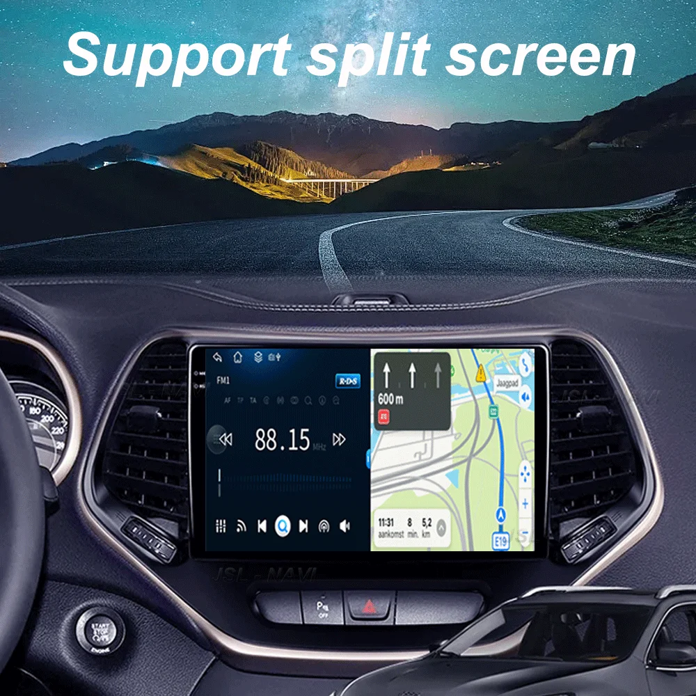 For Jeep Cherokee 5 KL 2014 - 2018 Carplay Auto 4G+WIFI GPS Car Radio Navigation Multimedia Video Player Stereo BT Android 15