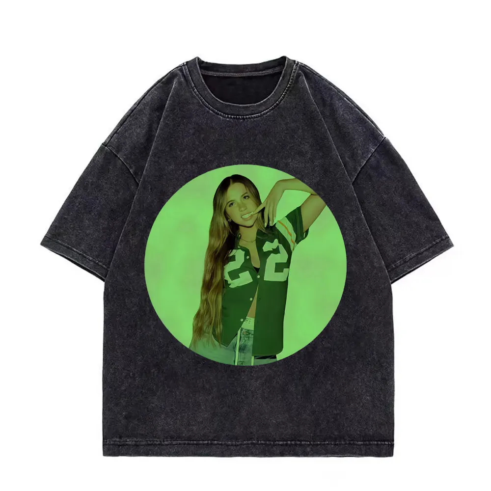

Singer Tate McRae Art Graphic T Shirts Men's Women's Fashion Vintage Washed T-shirts Summer Casual Cotton Short Sleeve T-shirts