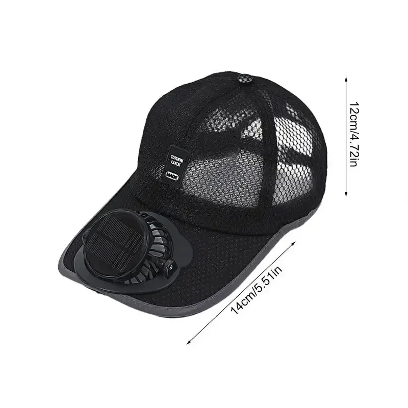 Ventilatore estivo/cappello da sole Donna Uomo Ventilatore Cappello da baseball Vento forte Raffreddamento Protezione solare Ventola Ventola di ricarica solare
