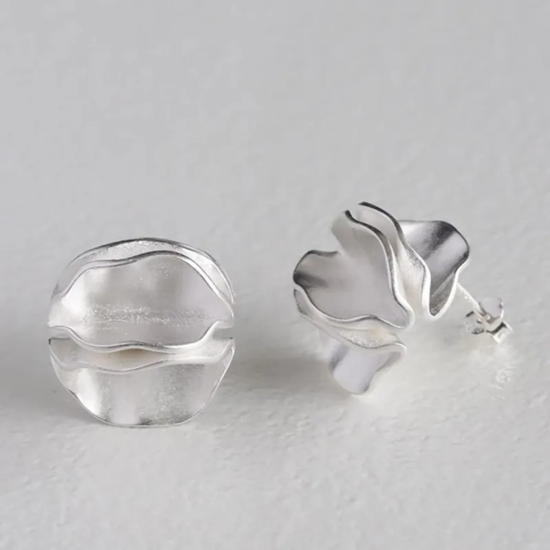 

PANJBJ серьги-гвоздики из стерлингового серебра 925 пробы для женщин, глазурь, нерегулярный цветок, универсальные трендовые аксессуары, подарок, дропшиппинг