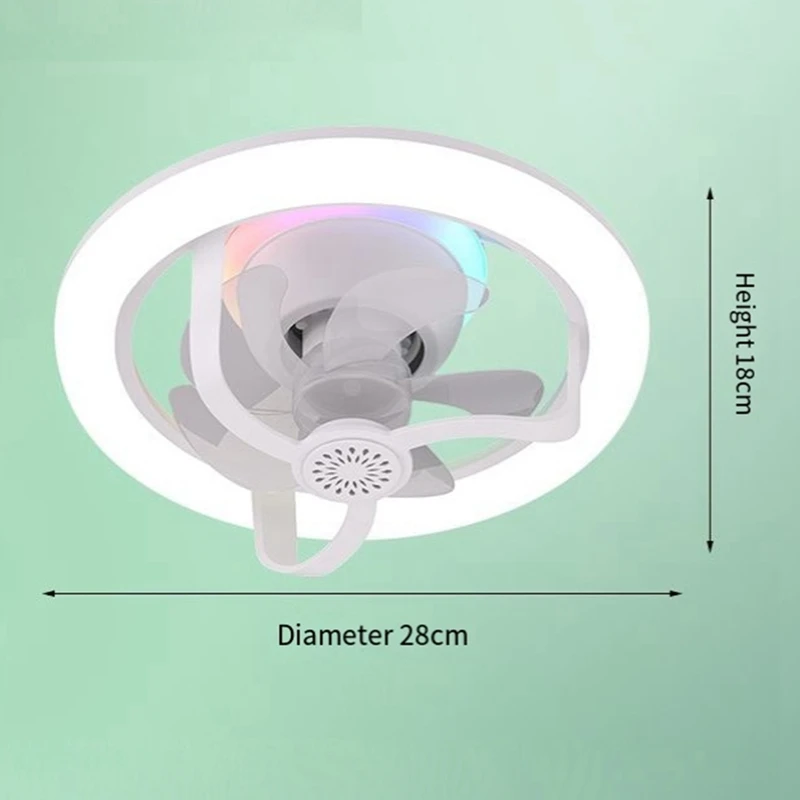 360 ° Rotating Ceiling Fan Light E27 Intelligent Fan With Remote Control LED Fan Light For Living Room Bedroom Top 50W Durable