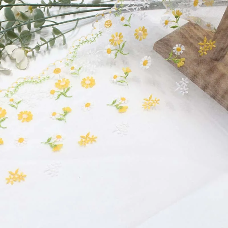 

31Yards Daisy Floral Lace Fabric For Underwear Embroidered Trim Flower Diy Handmade Sexy Patchwork Laces Sewing Supplies Craft