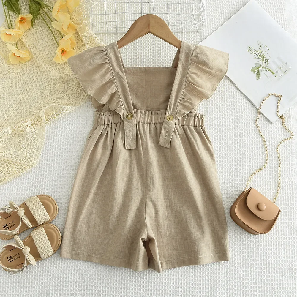 Girls Cotton Flying Sleeve Romper 3