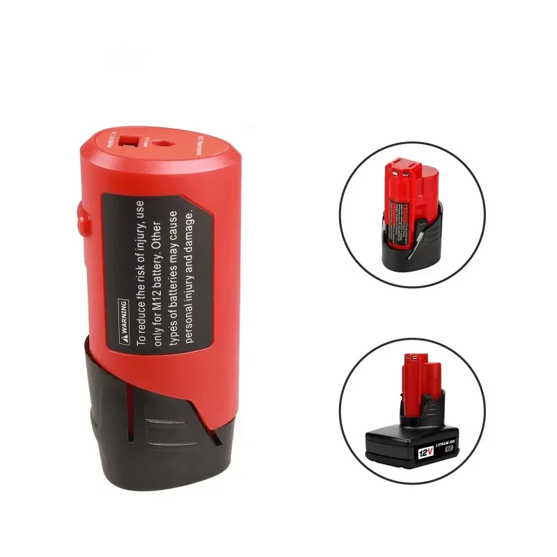 1pc USB Adapter Charger for Milwaukee, 12V  Li-ion Power Tools Battery, M12 Power Bank To Charger The Cell Phone and Hot Jacket