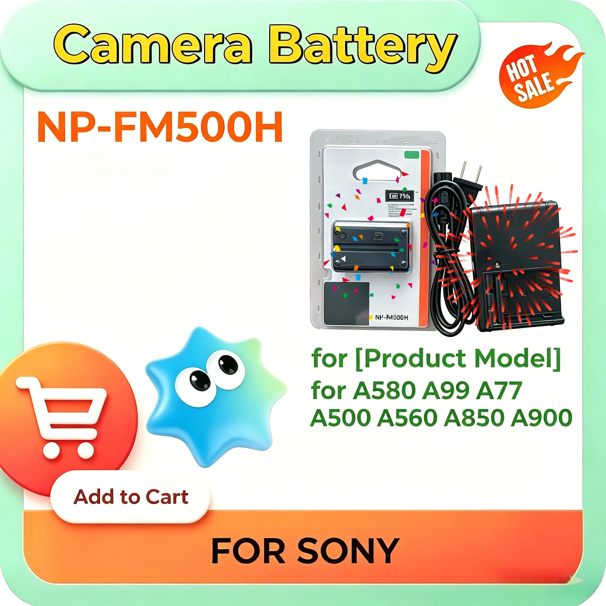 Portable NP FM500H Battery Charger Replacement Charging Base For S ony Alpha Series DSLR Camera A500 A560 A580 A77 A850 A900 A99