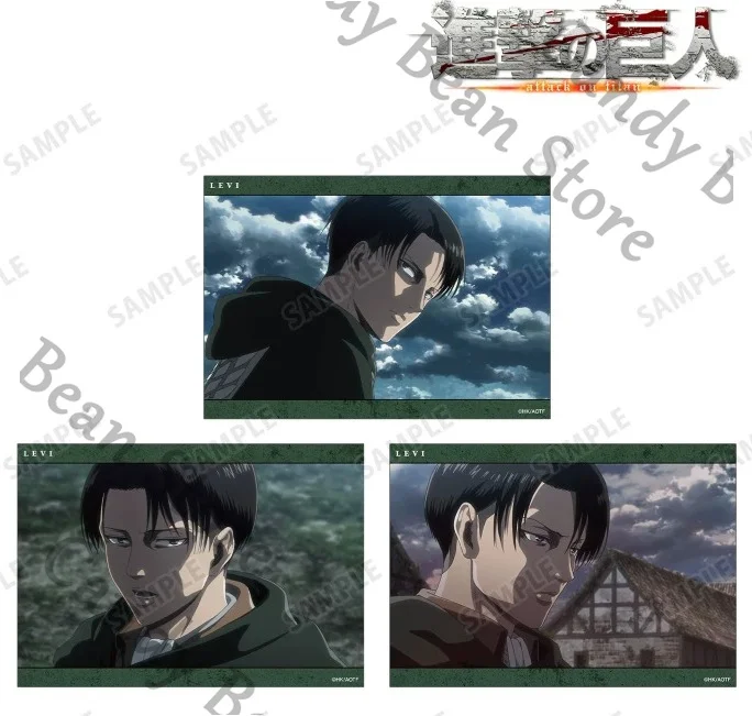 「進撃の巨人」公式アニメ、リヴァイ・アッカーマン、ハンジ・ゾエのコスプレシーン写真カード、漫画風写真カード、ポストカード、ブックマーク、クリスマスギフト。