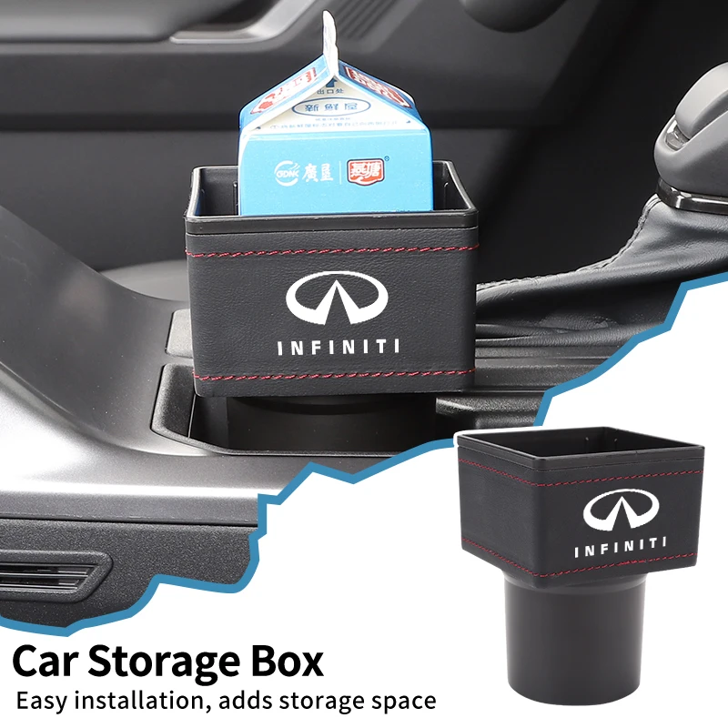 Car Center Console Storage Box Tools Case Cup Holder Accessories For Infiniti Q50 FX35 Q30 G37 Q70 QX70 G35 Q60 QX50 QX60 QX80 Q