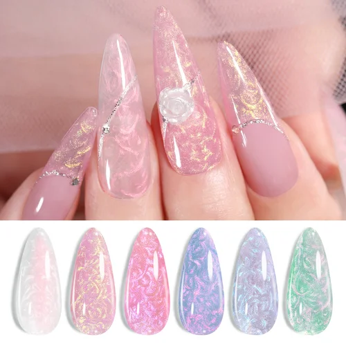 Imagen 2 del producto BORN PRETTY 7ml hilo de concha esmalte de uñas en Gel 6 unids/set Ultra brillo blanco perla brillo remojo de Gel UV Kit de barniz para decoración de uñas