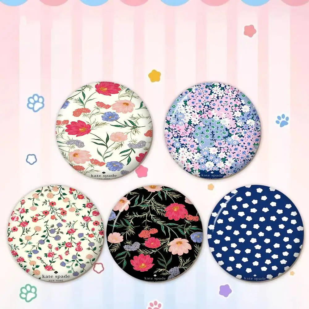 K-Kate S-Spade Flower Tinplate Soft Button Pin Brooch Metal Badge Custom Jewelry Accessories Hat Bag Lapel